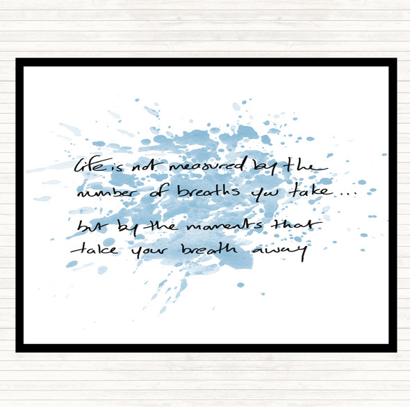 Blue White Life Not Measured Inspirational Quote Placemat