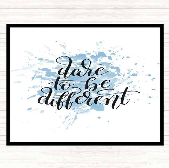 Blue White Be Different Swirl Inspirational Quote Placemat