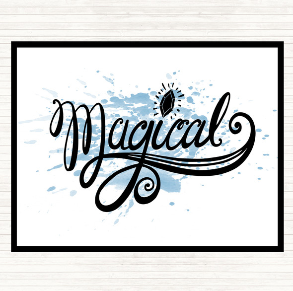 Blue White Magical Unicorn Inspirational Quote Placemat