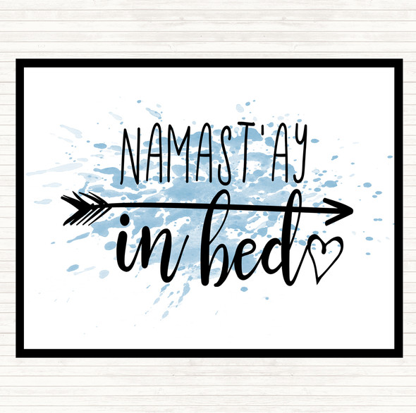 Blue White Namaste Inspirational Quote Placemat