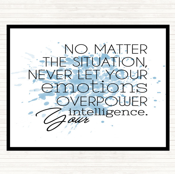 Blue White No Matter The Situation Inspirational Quote Placemat