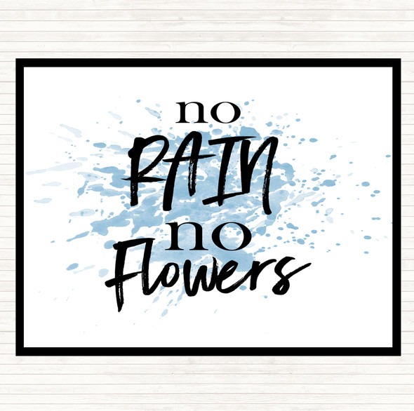 Blue White No Rain Inspirational Quote Placemat