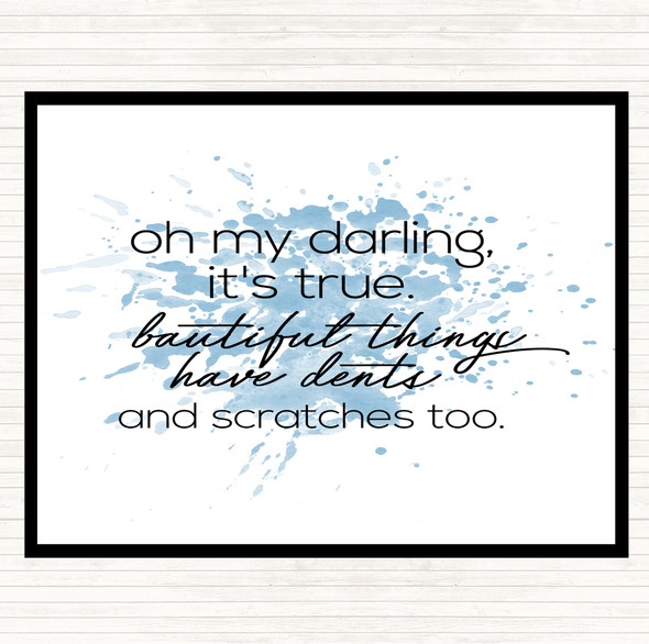 Blue White Oh My Darling Inspirational Quote Placemat