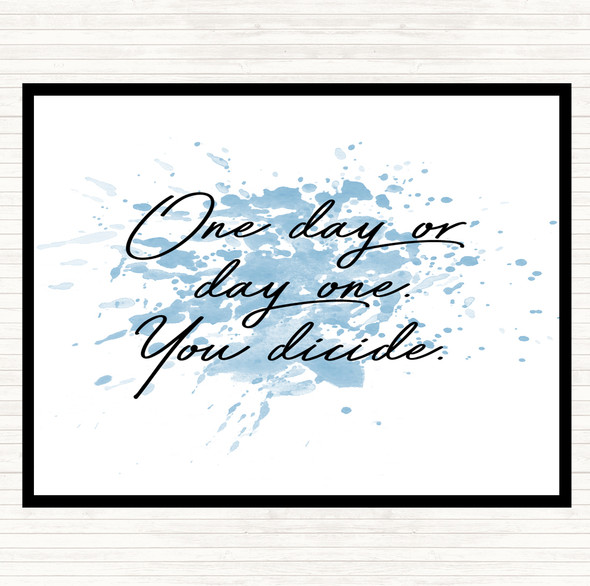 Blue White One Day Inspirational Quote Placemat