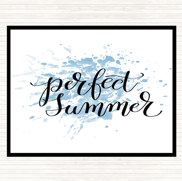 Blue White Perfect Summer Inspirational Quote Placemat