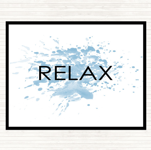 Blue White Relax Inspirational Quote Placemat