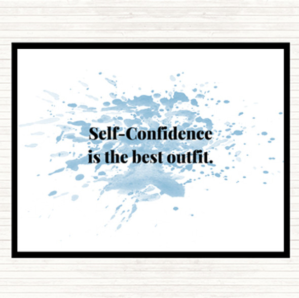 Blue White Self Confidence Inspirational Quote Placemat