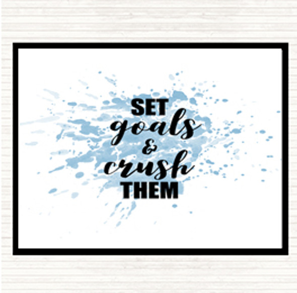 Blue White Set Goals Inspirational Quote Placemat