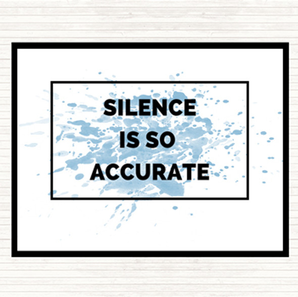 Blue White Silence Is Accurate Inspirational Quote Placemat