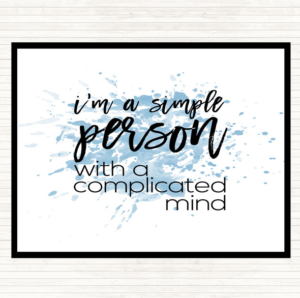 Blue White Simple Person Inspirational Quote Placemat