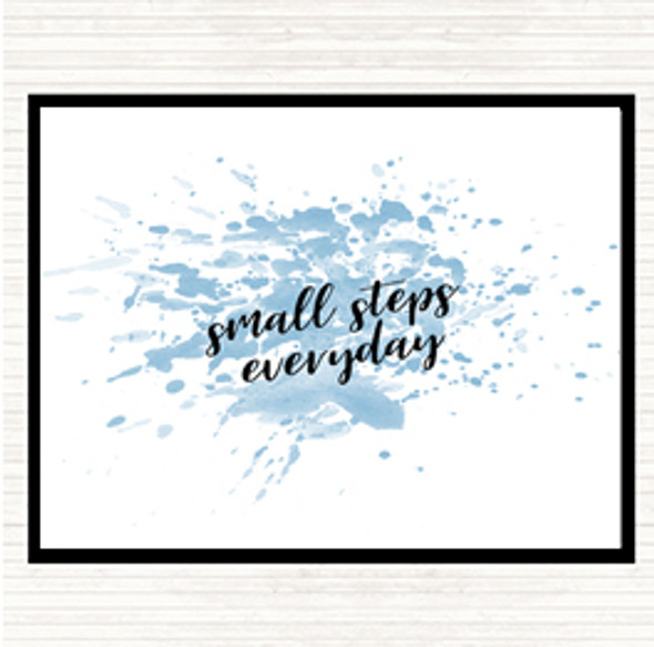 Blue White Small Steps Inspirational Quote Placemat