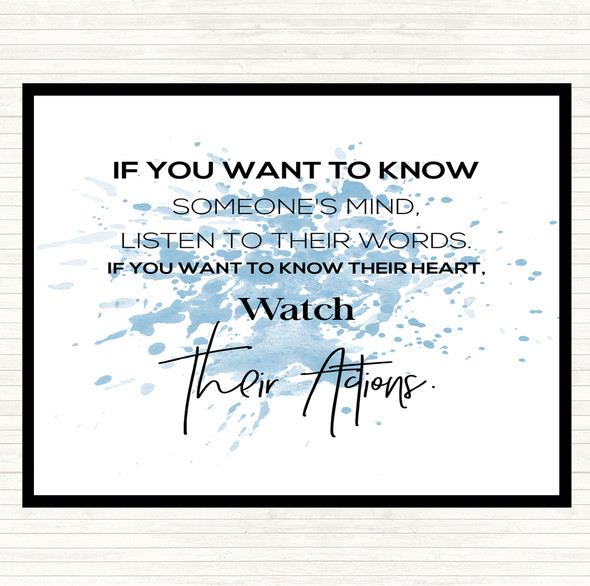 Blue White Someone's Mind Inspirational Quote Placemat