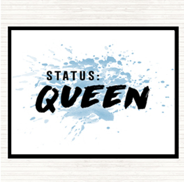 Blue White Status Queen Inspirational Quote Placemat