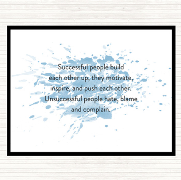 Blue White Successful People Motivate Inspirational Quote Placemat