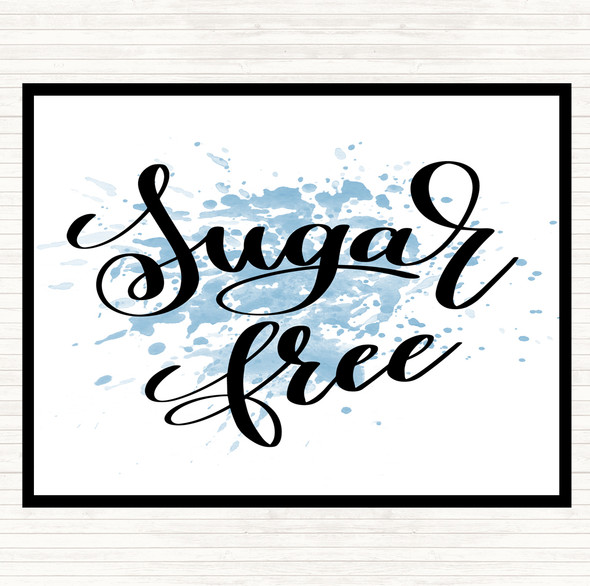 Blue White Sugar Free Inspirational Quote Placemat