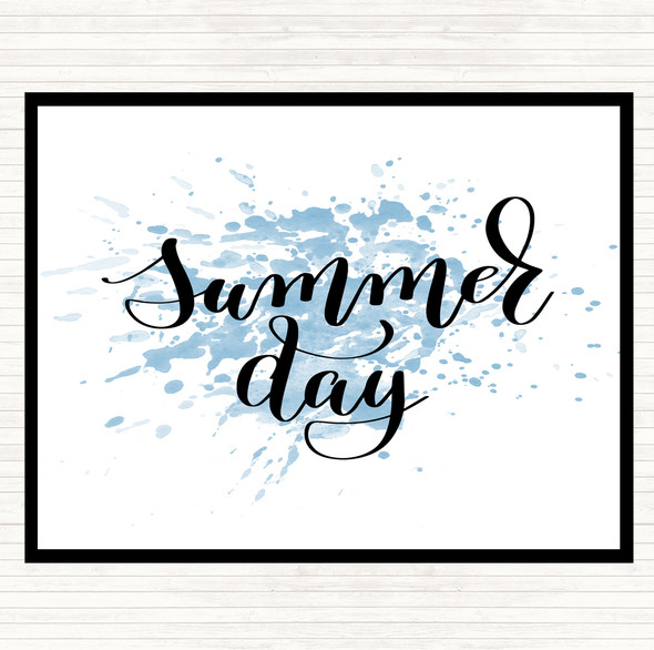 Blue White Summer Day Inspirational Quote Placemat