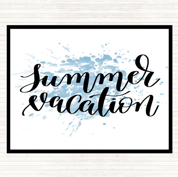 Blue White Summer Vacation Inspirational Quote Placemat