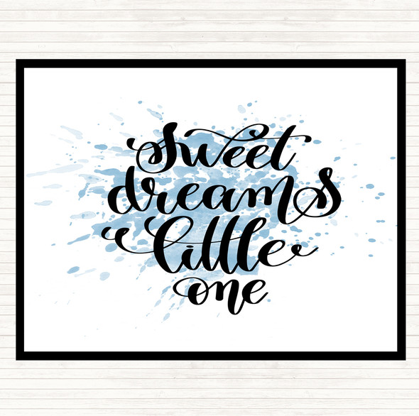 Blue White Sweet Dreams Little One Inspirational Quote Placemat