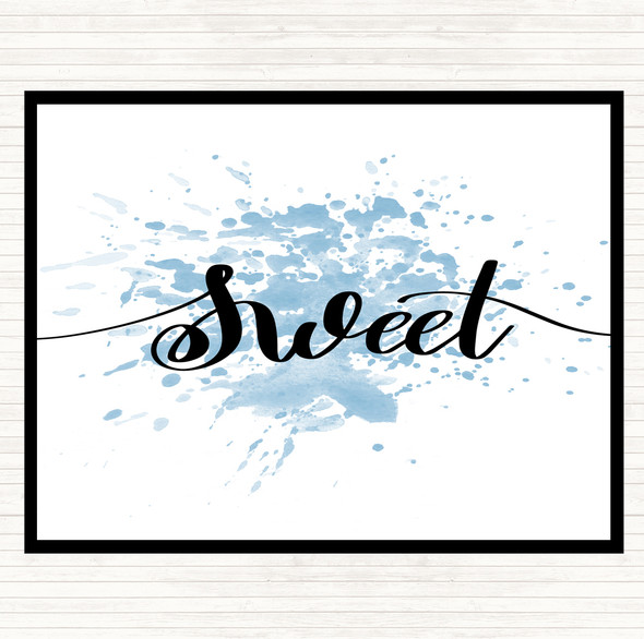 Blue White Sweet Inspirational Quote Placemat