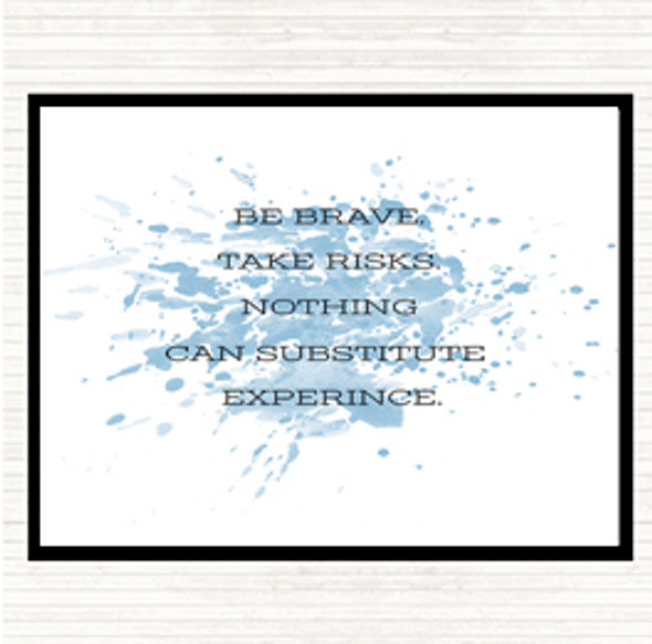 Blue White Take Risks Inspirational Quote Placemat