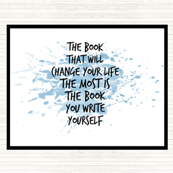 Blue White The Book That Will Change Your Life Quote Placemat