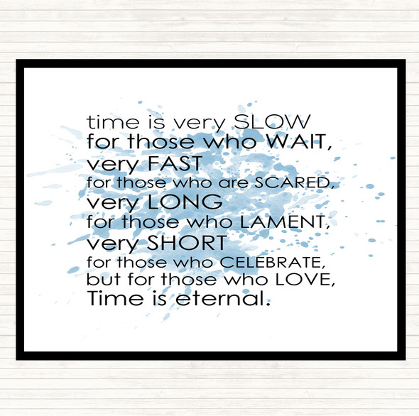 Blue White Time Eternal Inspirational Quote Placemat