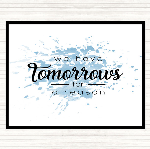 Blue White Tomorrows Inspirational Quote Placemat
