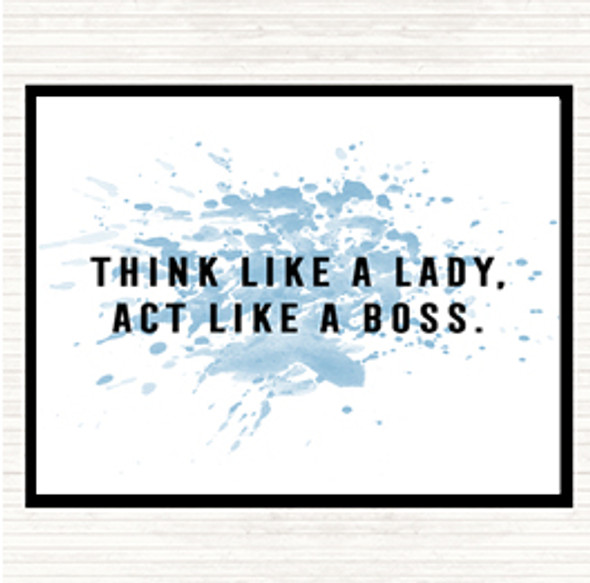 Blue White Act Like A Boss Inspirational Quote Placemat