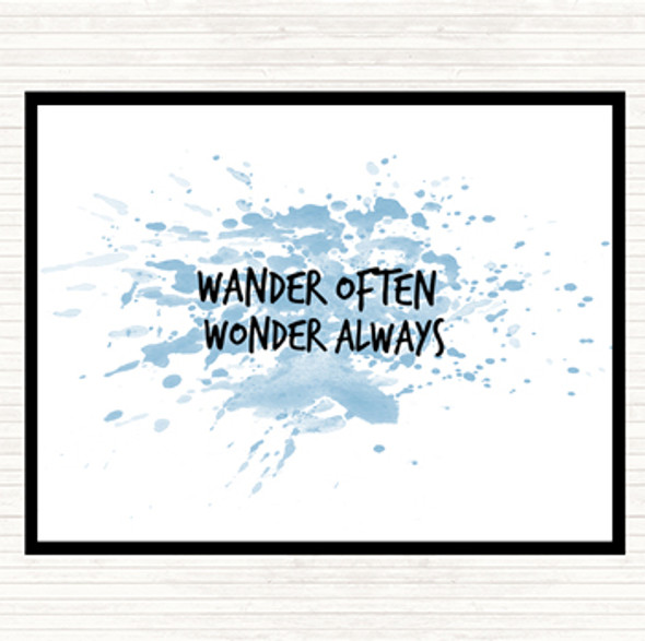 Blue White Wander Often Wonder Always Inspirational Quote Placemat