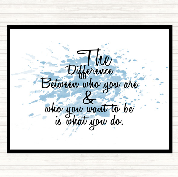 Blue White Who You Are Inspirational Quote Placemat