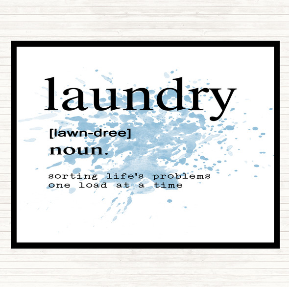 Blue White Word Definition Laundry Inspirational Quote Placemat