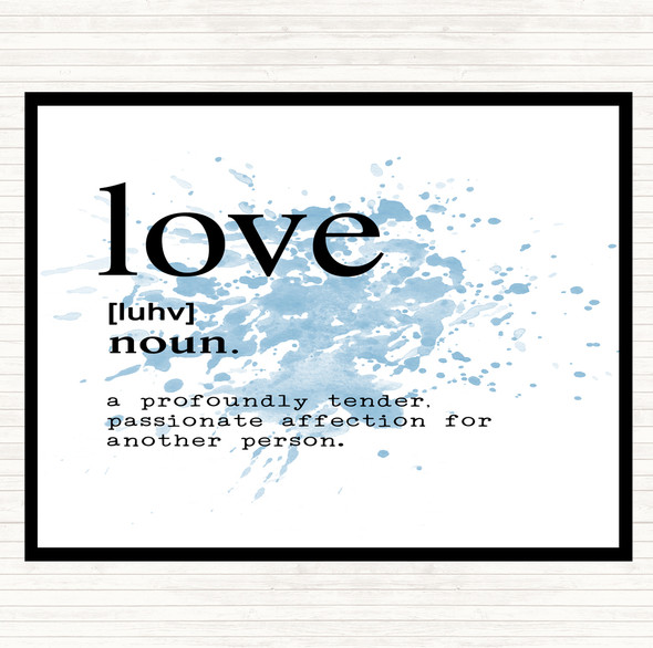 Blue White Word Definition Love Inspirational Quote Placemat