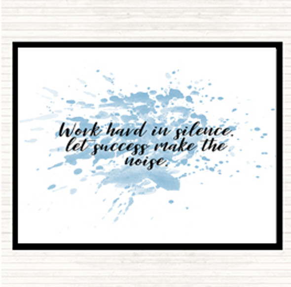 Blue White Work Hard Inspirational Quote Placemat