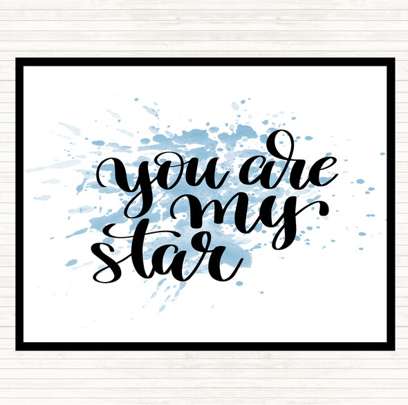 Blue White You Are My Star Inspirational Quote Placemat