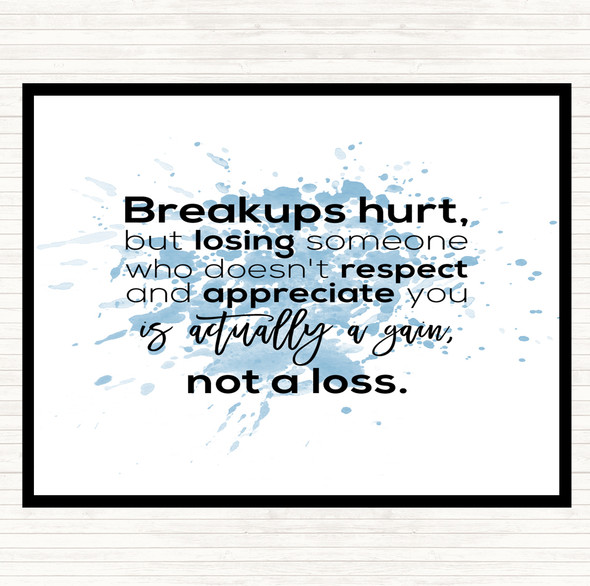 Blue White Breakups Hurt Inspirational Quote Placemat