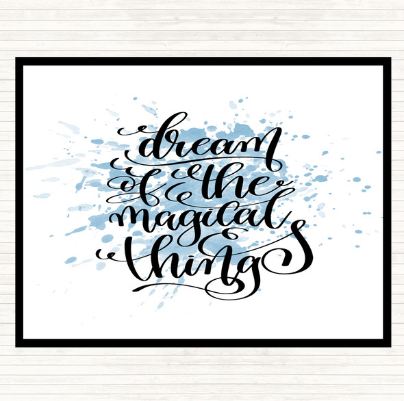 Blue White Christmas Dream Magical Inspirational Quote Placemat