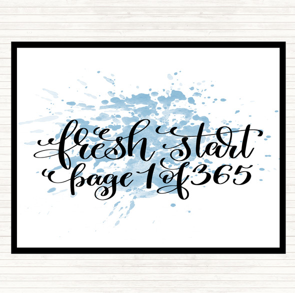 Blue White Christmas Fresh Start Inspirational Quote Placemat