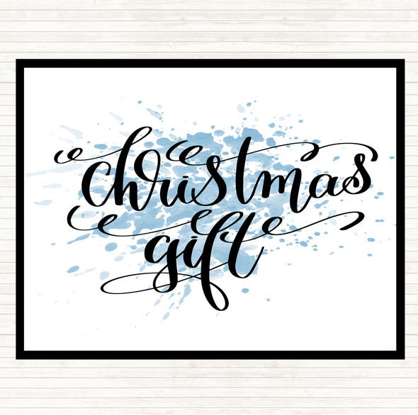 Blue White Christmas Gift Inspirational Quote Placemat