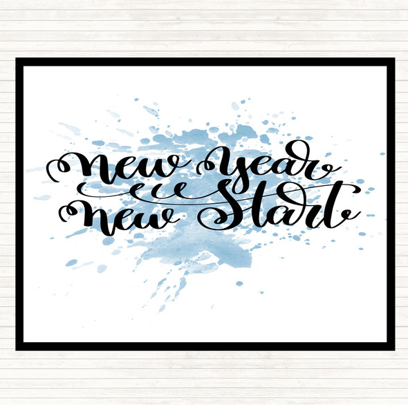 Blue White Christmas New Year New Start Inspirational Quote Placemat