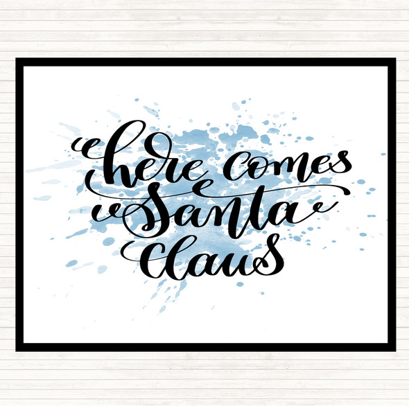 Blue White Christmas Santa Claus Inspirational Quote Placemat