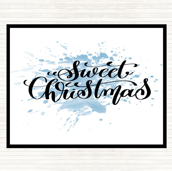 Blue White Christmas Sweet Xmas Inspirational Quote Placemat