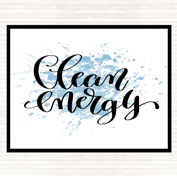 Blue White Clean Energy Inspirational Quote Placemat