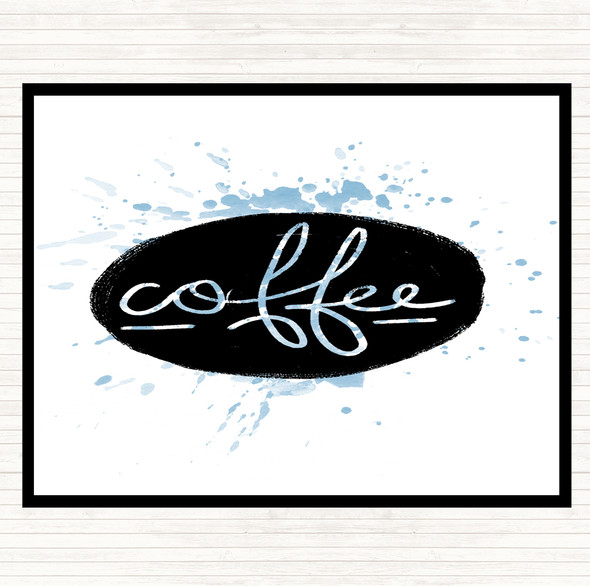 Blue White Coffee Black Circle Inspirational Quote Placemat