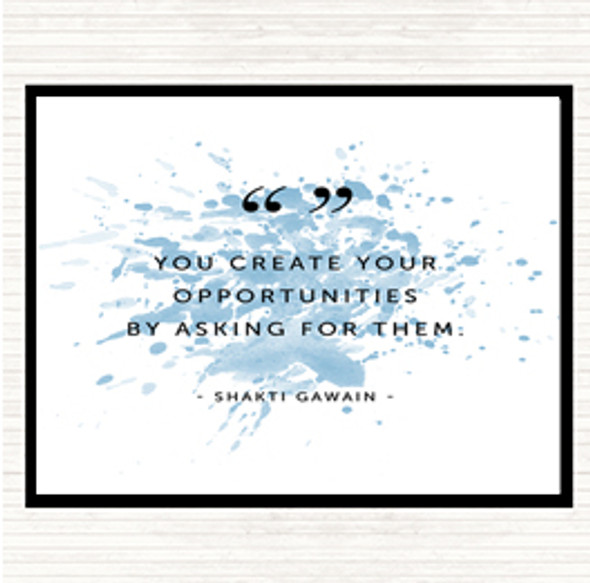 Blue White Create Opportunities Inspirational Quote Placemat
