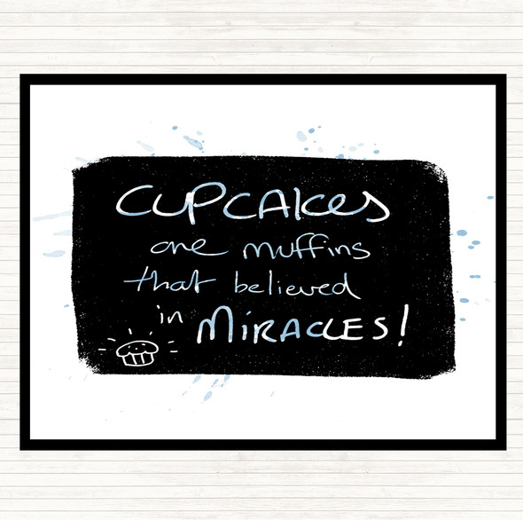 Blue White Cupcakes Muffins Inspirational Quote Placemat