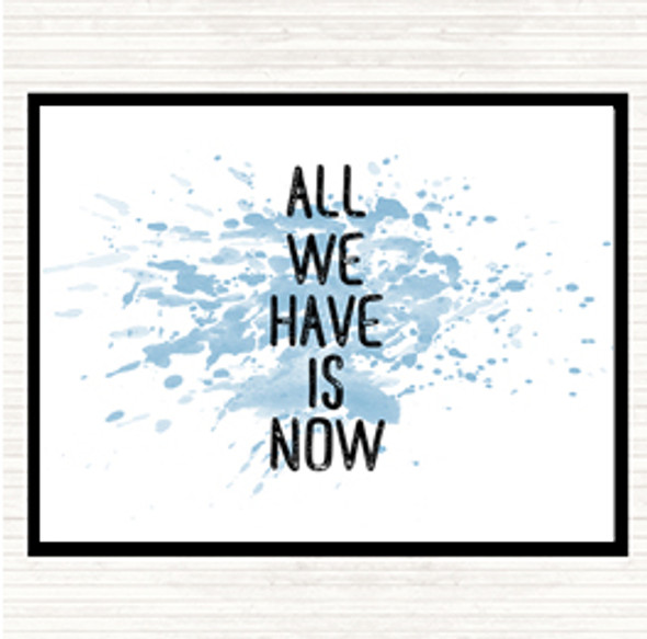 Blue White All We Have Is Now Inspirational Quote Placemat