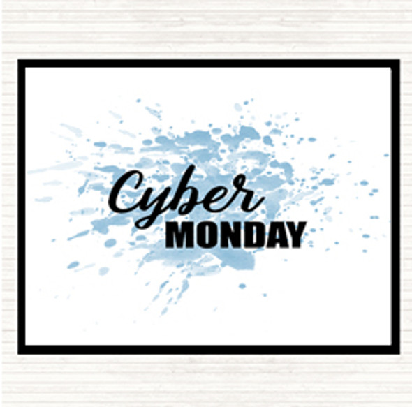 Blue White Cyber Monday Inspirational Quote Placemat
