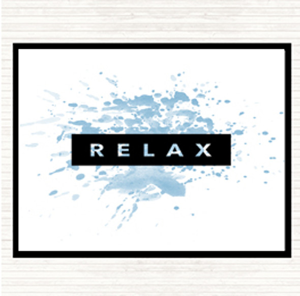 Blue White Dark Relax Inspirational Quote Placemat