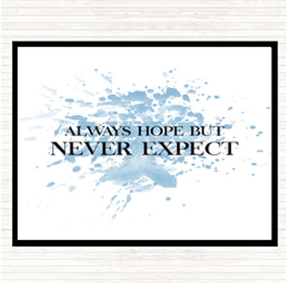 Blue White Always Hope Inspirational Quote Placemat