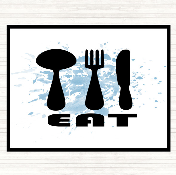 Blue White Eat Inspirational Quote Placemat